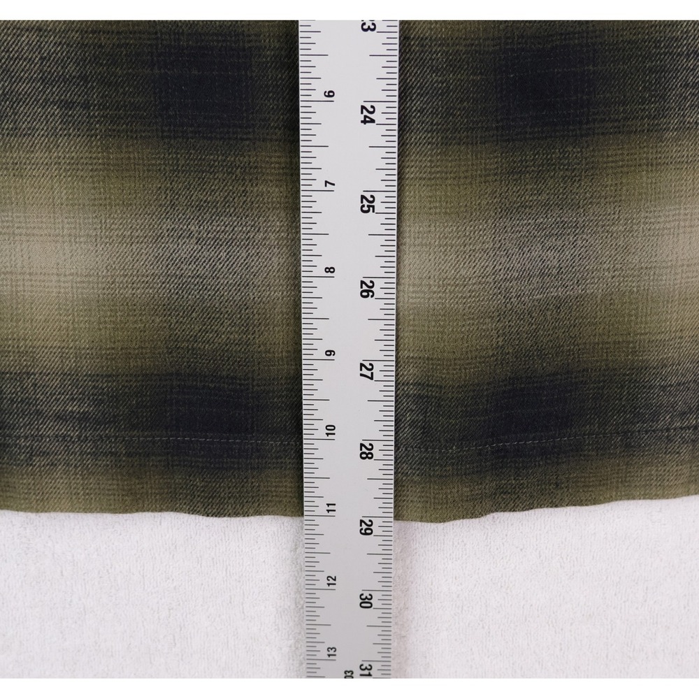 Kuhl Dillingr Flannel Shirt Mens Large Olive Green Black Plaid 7186 - Picture 8 of 11